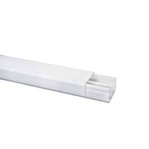 Canaleta Plástica Blanca 40x25 mm – Sin adhesivo, con división – Dexson