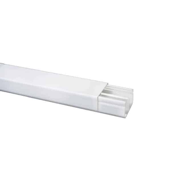 Canaleta Plástica Blanca 40x25 mm – Sin adhesivo, con división – Dexson