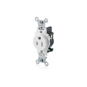 TOMACORRIENTE SIMPLE NEMA 5-15R 15A 125V BLANCO