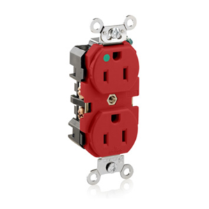 TOMACORRIENTE DOBLE HOSPITALARIO NEMA 5-15R 15A 125V ROJO