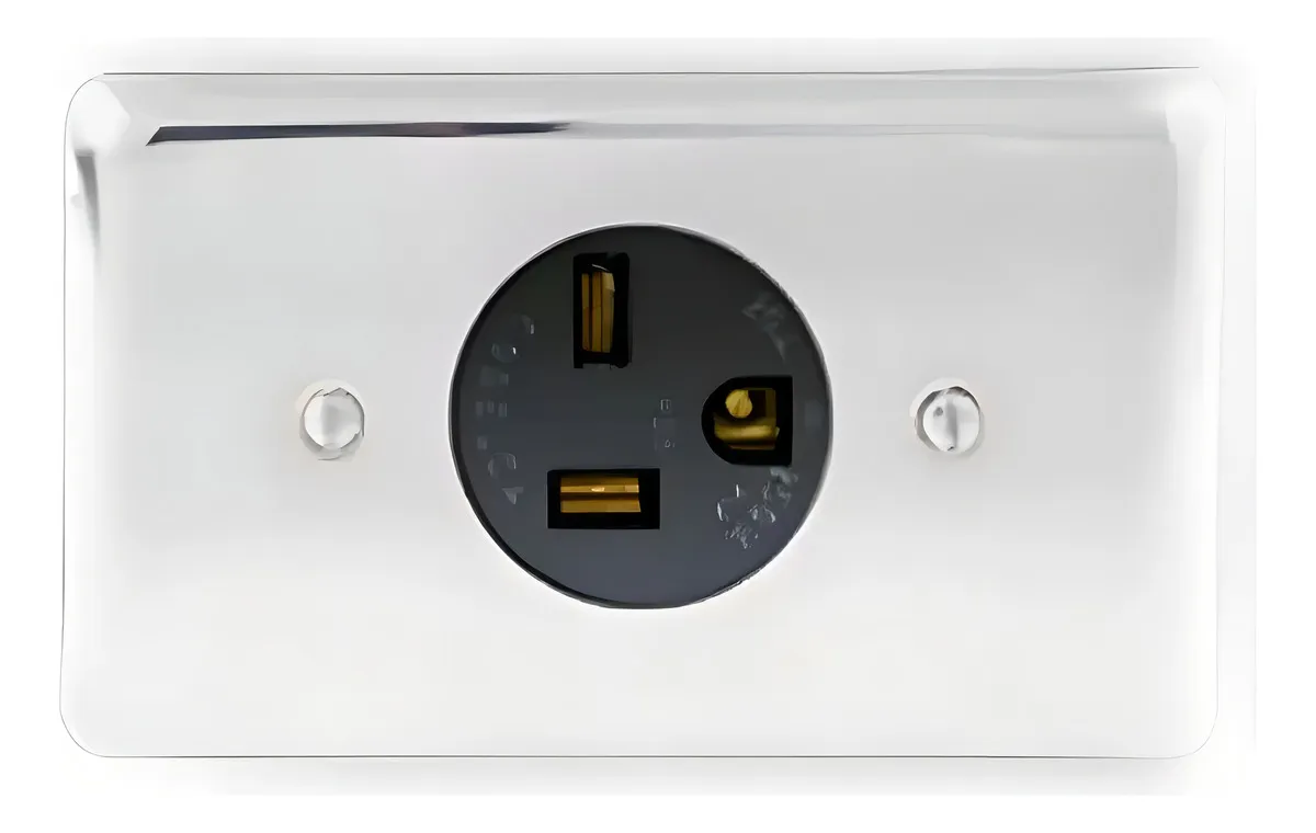 TOMA DE INCRUSTAR PATA TRABADA CON POLO A TIERRA 20 A / 250 V~