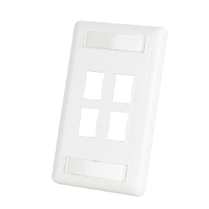 Face Plate HDJ 4‑puertos 1‑gang – Legrand Ortronics (stainless steel)