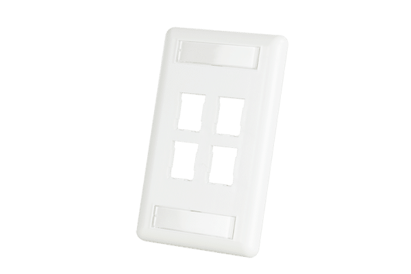 Face Plate HDJ 4‑puertos 1‑gang – Legrand Ortronics (stainless steel)