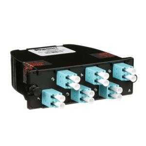 Cassette fibra LC dúplex OM3 12 fibras, pérdida optimizada, método A Panduit QuickNet™