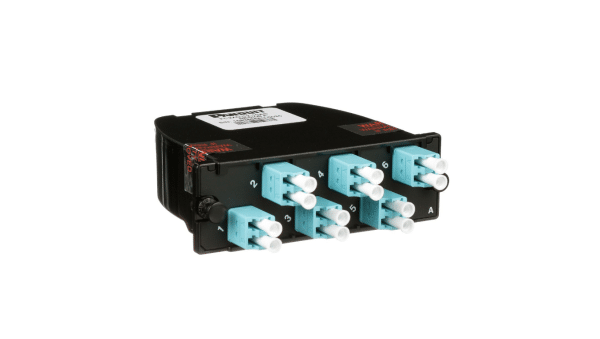 Cassette fibra LC dúplex OM3 12 fibras, pérdida optimizada, método A Panduit QuickNet™