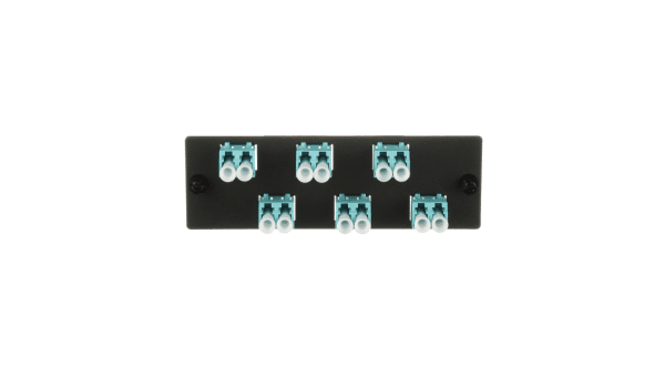 Panel adaptador de fibra LC dúplex OM3/OM4 6 puertos color aqua Panduit - Imagen 3