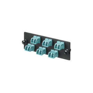 Panel adaptador de fibra LC dúplex OM3/OM4 6 puertos color aqua Panduit